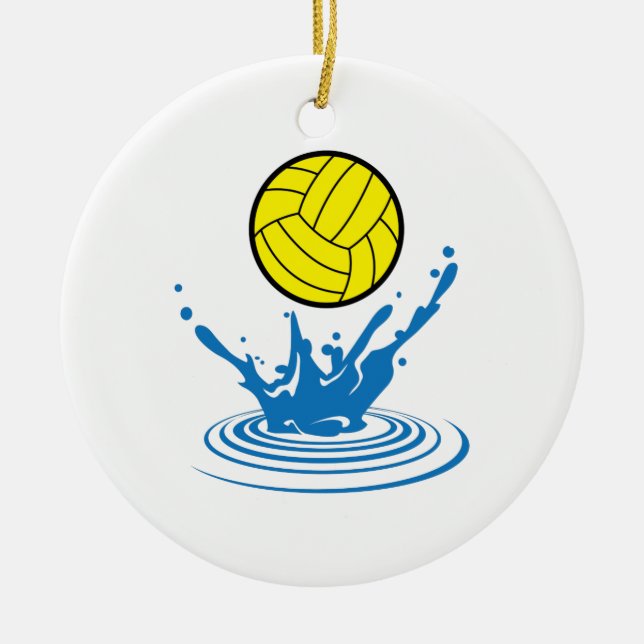 Water Polo Ball Ceramic Tree Decoration (Front)