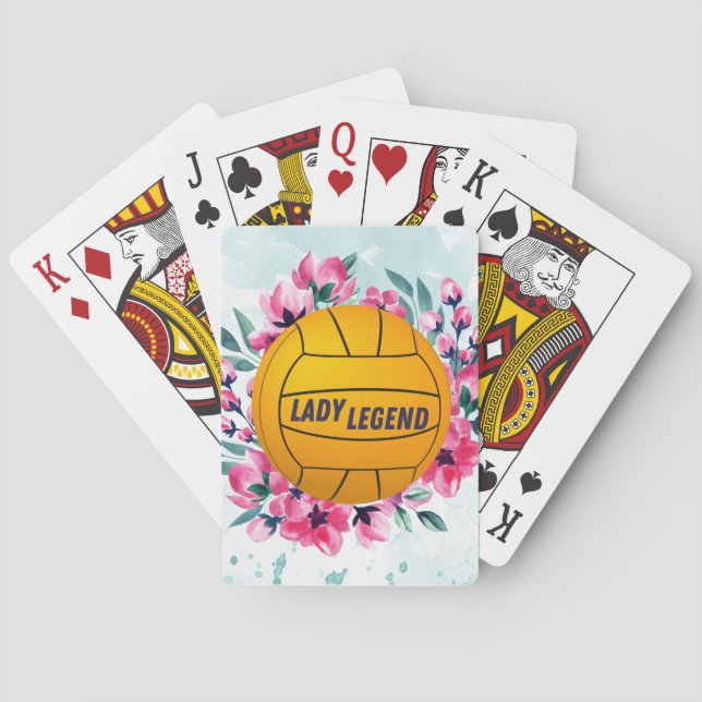 Water Polo Ball Lady Legend Playing Cards (Back)