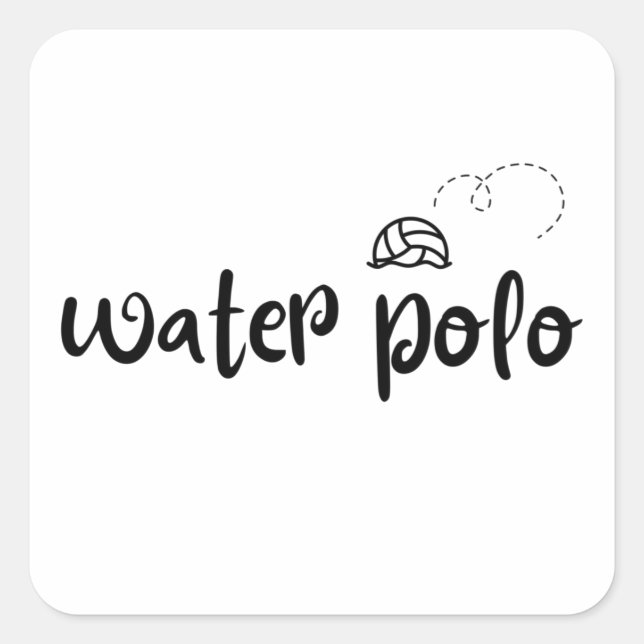 Water polo ball square sticker (Front)