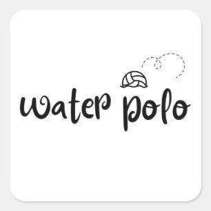Water polo ball square sticker
