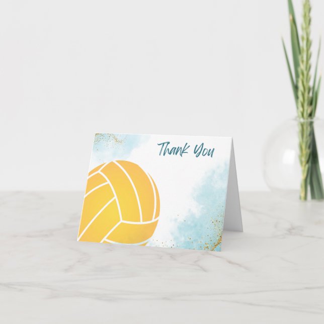 Water Polo Ball Thank You Card (Front)