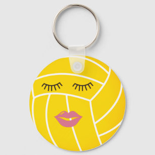 Water Polo Ball with Lips and Lashed Key Ring