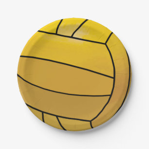 Water Polo Ball Yellow Party Supplies Paper Plate