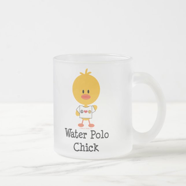 Water Polo Chick Frosted Glass Mug (Right)