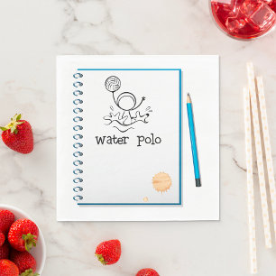 Water Polo Doodle Sketch Hand-Drawn Water Sport  Napkin