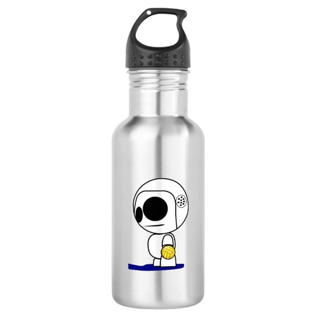 Water Polo Drone Cartoon Dude Bottle (Front)