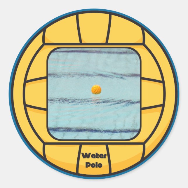 Water Polo frame (add your own photo!) Classic Round Sticker (Front)