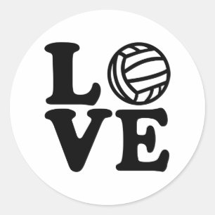 Water polo love classic round sticker