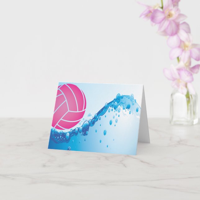 Water Polo Note Cards (Pink Ball) (Orchid)