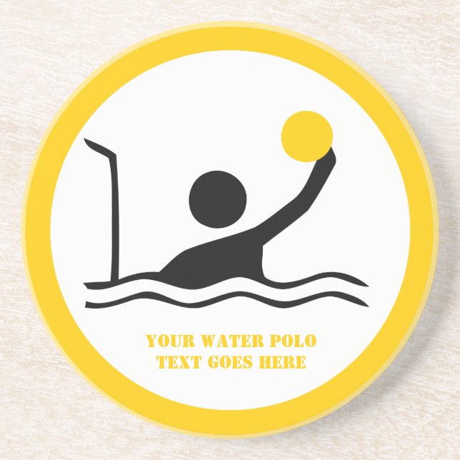 Water polo player black icon silhouette coaster (Front)