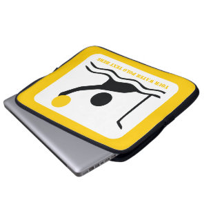Water polo player black silhouette custom laptop sleeve