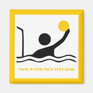 Water polo player black silhouette custom magnet