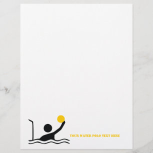 Water polo player black silhouette flyer