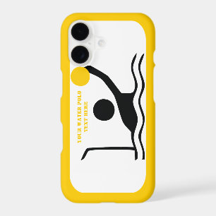 Water polo player black silhouette yellow custom