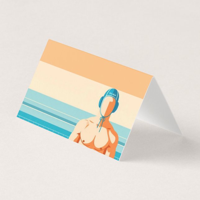 Water polo player greeting card (Front)