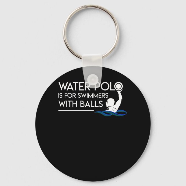 Water Polo Player Is Swimmers With Balls Key Ring (Front)