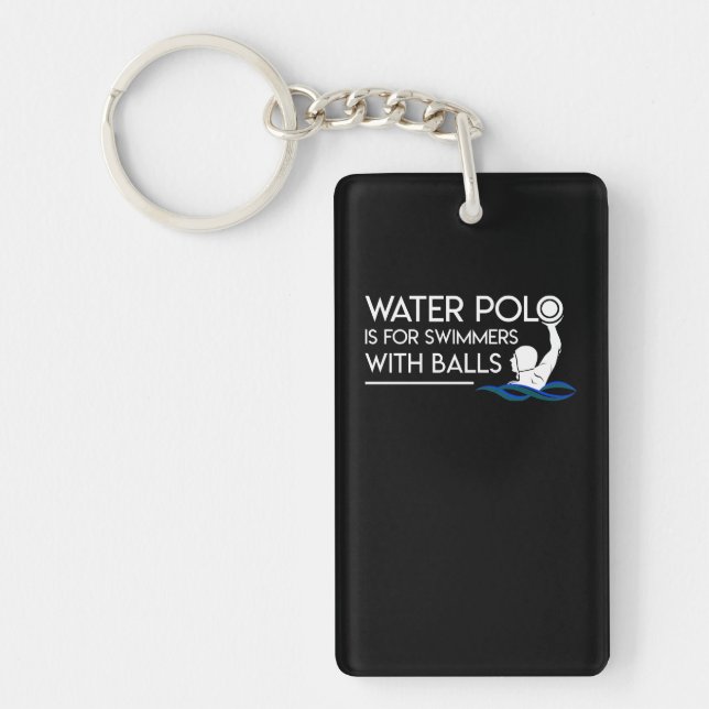 Water Polo Player Is Swimmers With Balls Key Ring (Front)