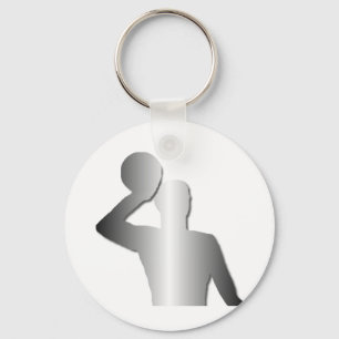 Water polo player silouette key ring