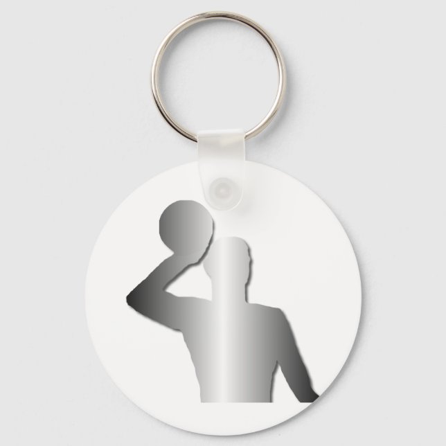 Water polo player silouette key ring (Front)