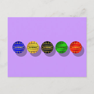 Water polo players and waterpolo players ball postcard