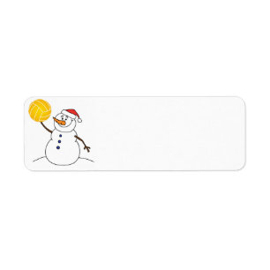 Water Polo Snowman Return Address Label