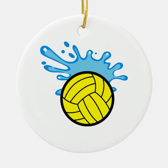 WATER POLO SPLASH CERAMIC TREE DECORATION (Front)