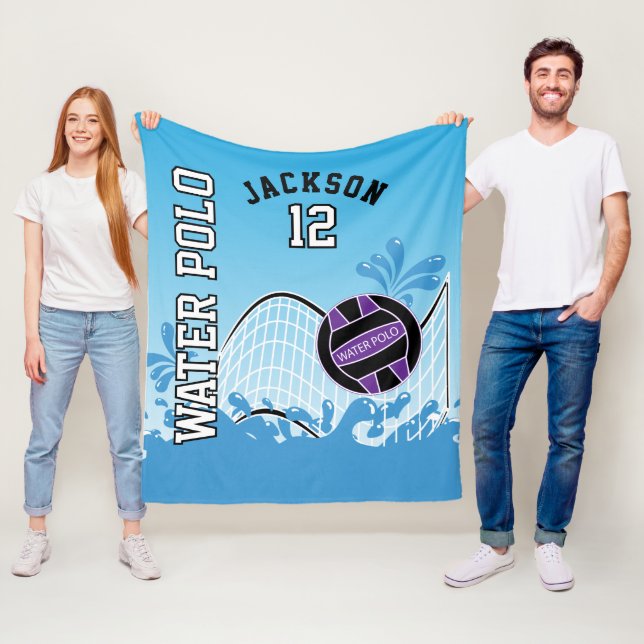 Water Polo 🤽🏼‍♀️ Sport - Purple Ball Fleece Blanket (In Situ)