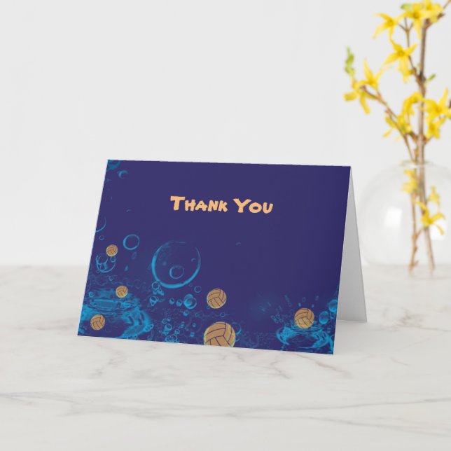 Water Polo Thank You Card (Yellow Flower)