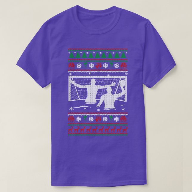 Water Polo Ugly Christmas Sweat Happy Holidays Sea (Design Front)