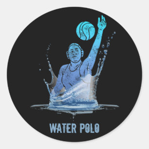 Water Polo Vintage Sports Athlete With Ball Classic Round Sticker