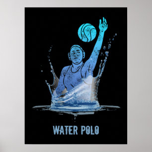 Water Polo vintage Sports Athlete with Ball Poster