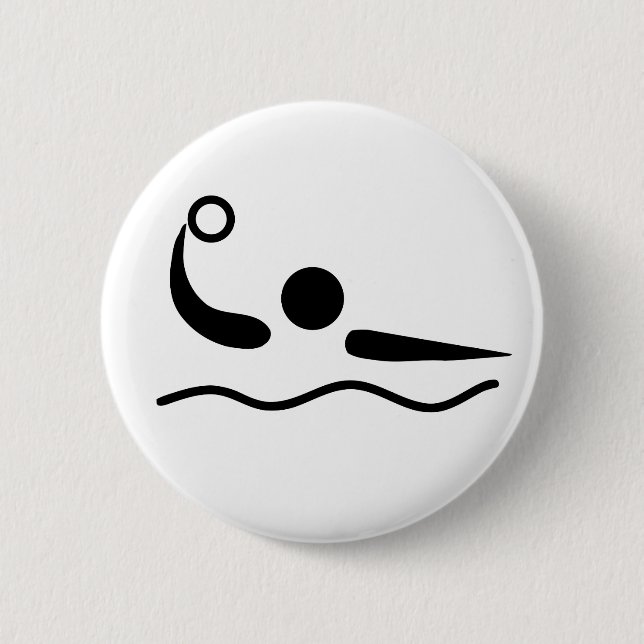 Water Polo Waterpolo Pictogram 6 Cm Round Badge (Front)