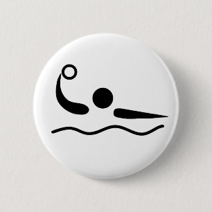 Water Polo Waterpolo Pictogram 6 Cm Round Badge
