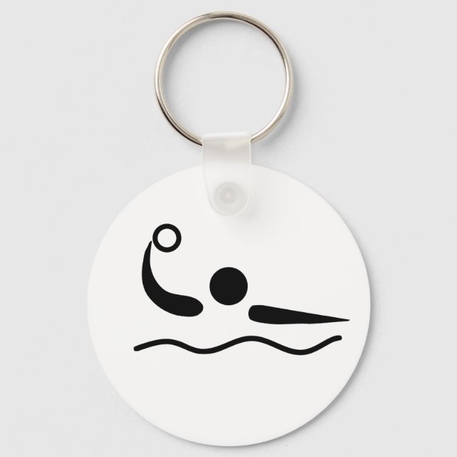 Water Polo Waterpolo Pictogram Key Ring (Front)