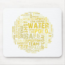 Water Polo Word Cloud Mouse Mat