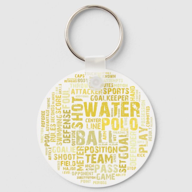 Water Polo Word Cloud Products Key Ring (Front)