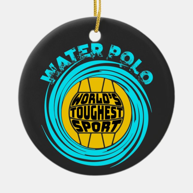 Water Polo World's Toughest Sport Ceramic Tree Decoration (Front)