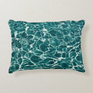 Water pool ocean blue green decorative cushion