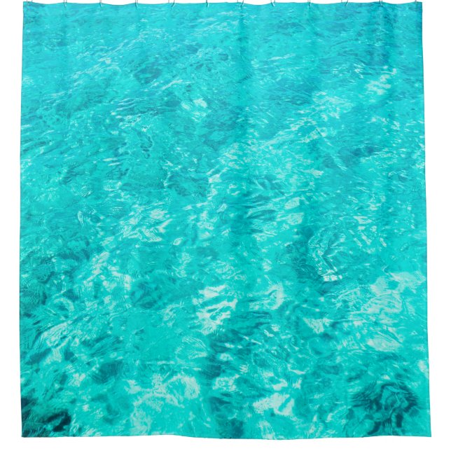 Water pool turquoise background shower curtain (Front)