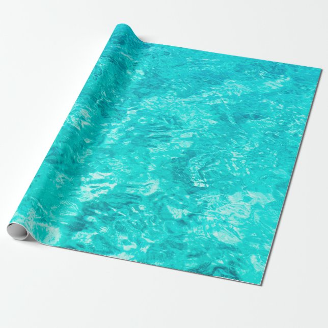 Water pool turquoise background wrapping paper (Unrolled)