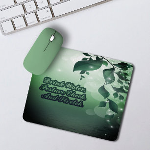 Water Posture Elegant Glitter Reminder leaf floral Mouse Mat