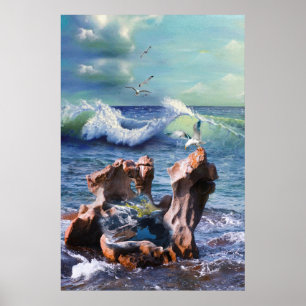 Water Power Background Card Design Poster