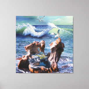 Water Power Background Design Poster Faux Can Trip Canvas Print