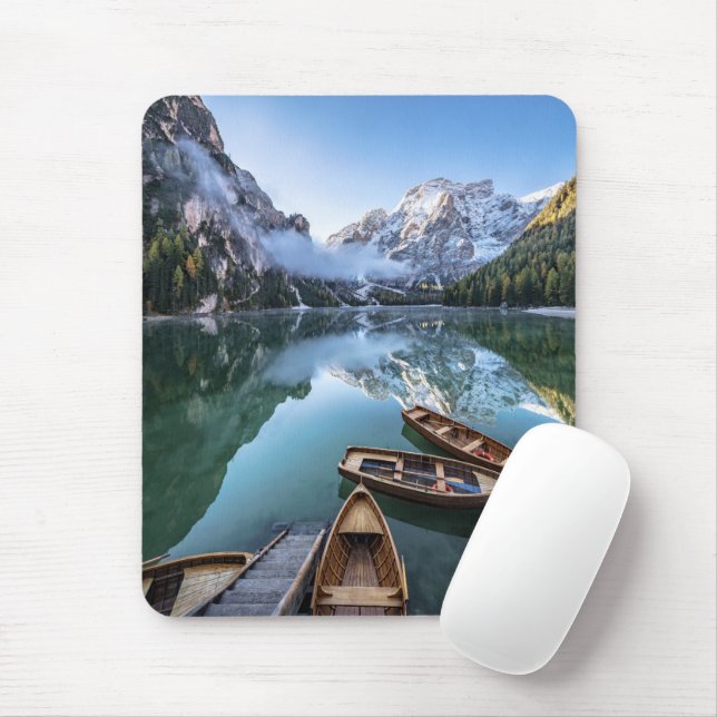 Water | Pragser Wildsee Dolomites Italy Mouse Mat (With Mouse)