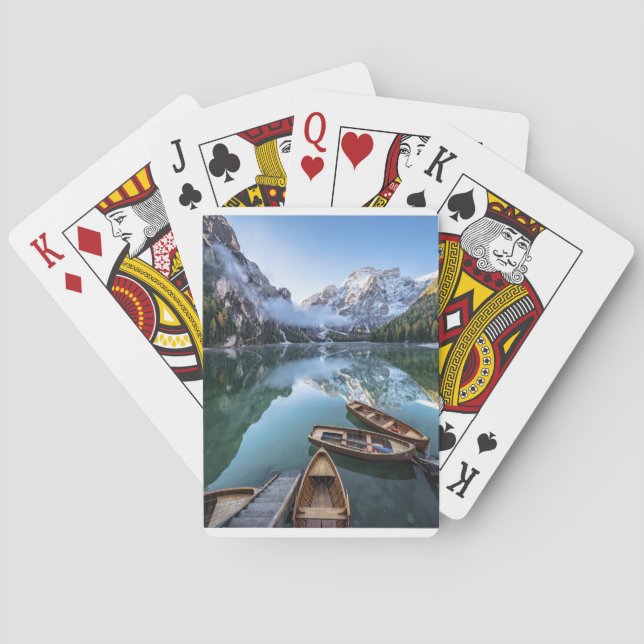 Water | Pragser Wildsee Dolomites Italy Playing Cards (Back)