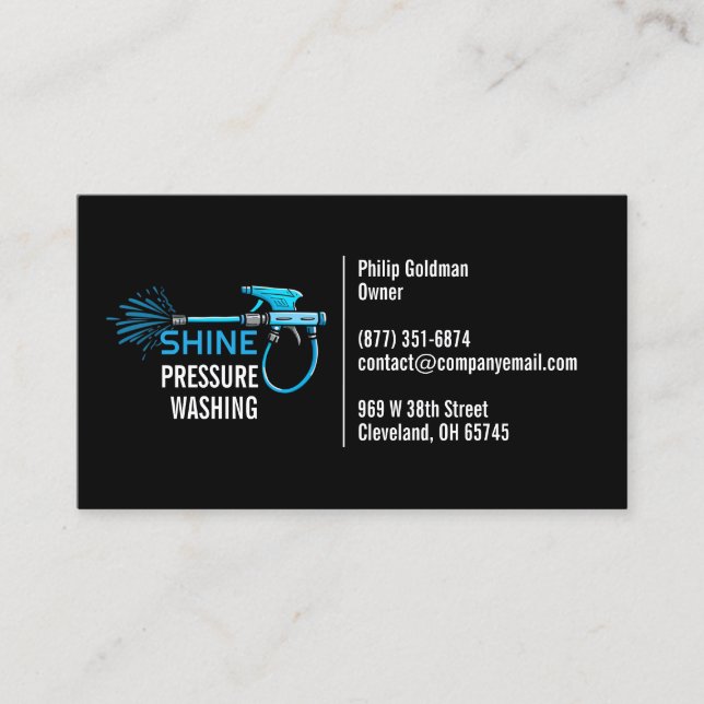 Water Pressure Wash Business Card (Front)