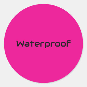 Water Proof Hot Pink Splash Free Package Text Classic Round Sticker
