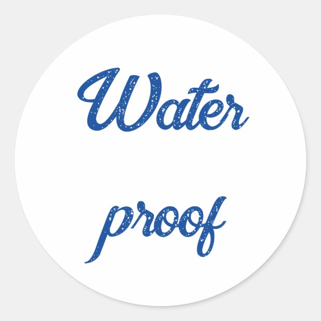 Water Proof Splash Free Package Blue Simple Classic Round Sticker (Front)