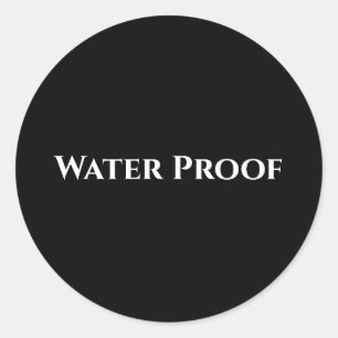 Water Proof Splash Free Package Label Black White