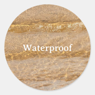 Water Proof Splash Free Package Label Sandy Beach